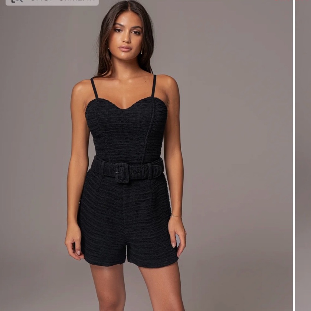 Black Textured short and top set